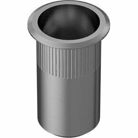 BSC PREFERRED Zinc-Plated Heavy-Duty Rivet Nut Open End 1/2-13 Interior Thread.200-.350 Material Thick, 10PK 95105A170